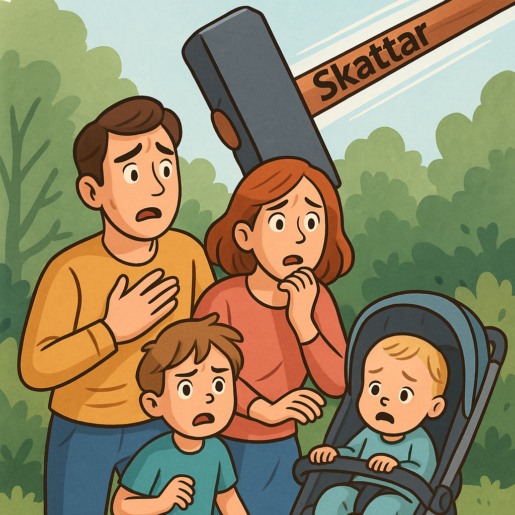 Sleggjan notuð á barnafjölskyldur