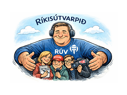 Ríkisútvarpið fest í setti